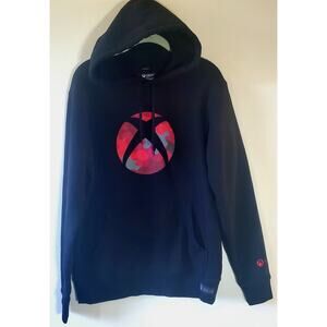 Xbox Meta Sweater Mens S Black Knit Hoodie Stretch Heavy Cotton Pullover Gamer